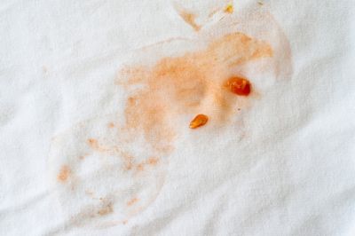 food stain on white cloth