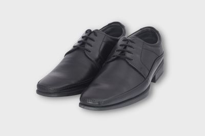 black leather shoes