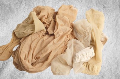 nylon socks kept on towel to dry