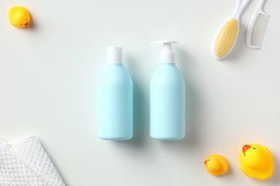 baby shampoo and body wash bottles