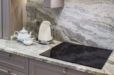 quartz countertop in kitchen