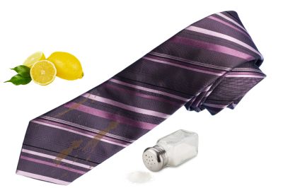 use lemon and salt to remove silk tie stains