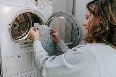 women washing new clothes