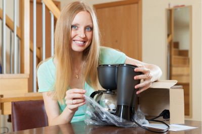 store coffee machine in plastic bag