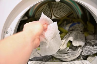 adding dryer sheet in the dryer